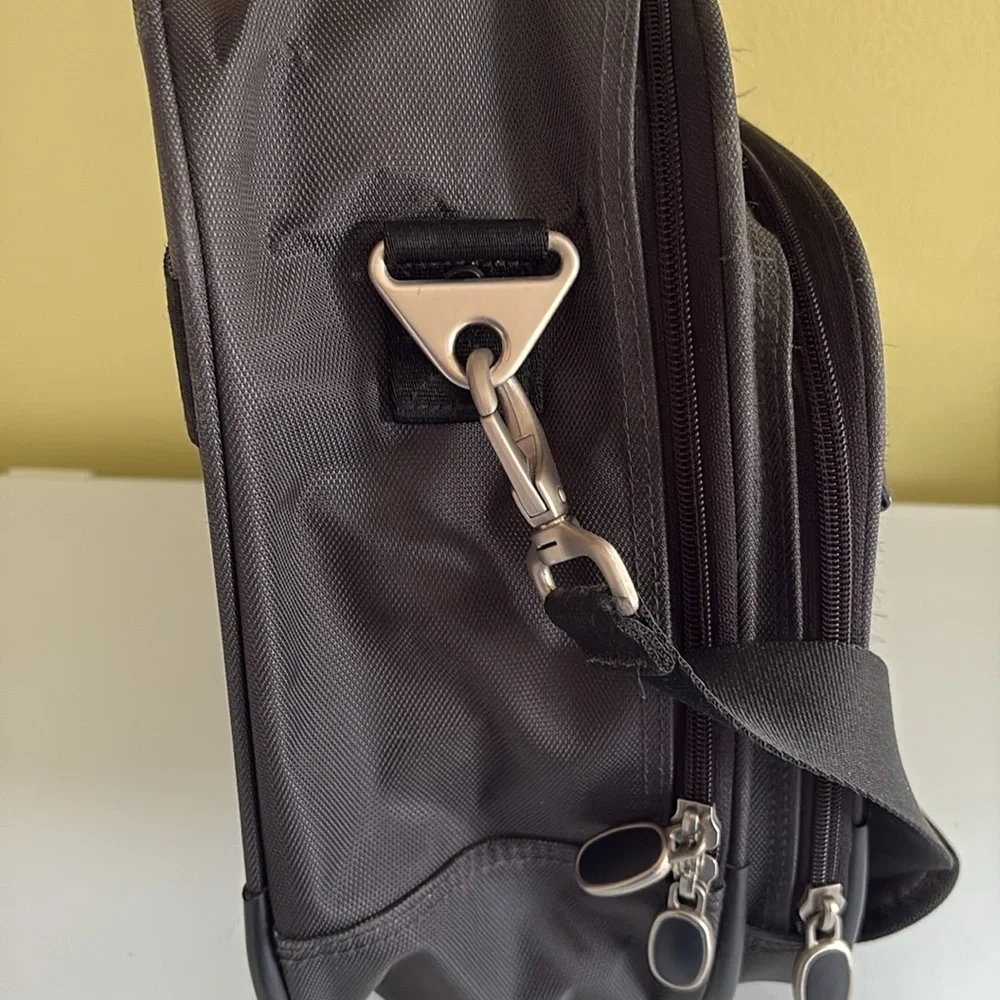 Eddie Bauer Black Ballistic Nylon Briefcase Laptop Overnighter